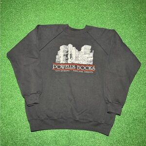 Vintage 80s Powell’s Books Crewneck, Portland Oregon Hipster Sweatshirt (Large)